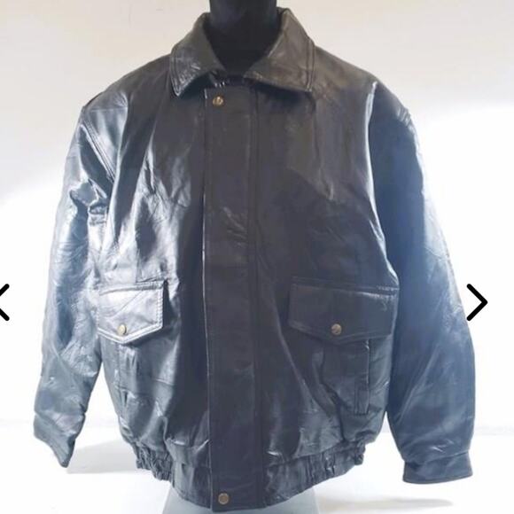 NAPOLINE NWT MENS LEATHER BOMBER JACKET. SIZE XL - Picture 8 of 14